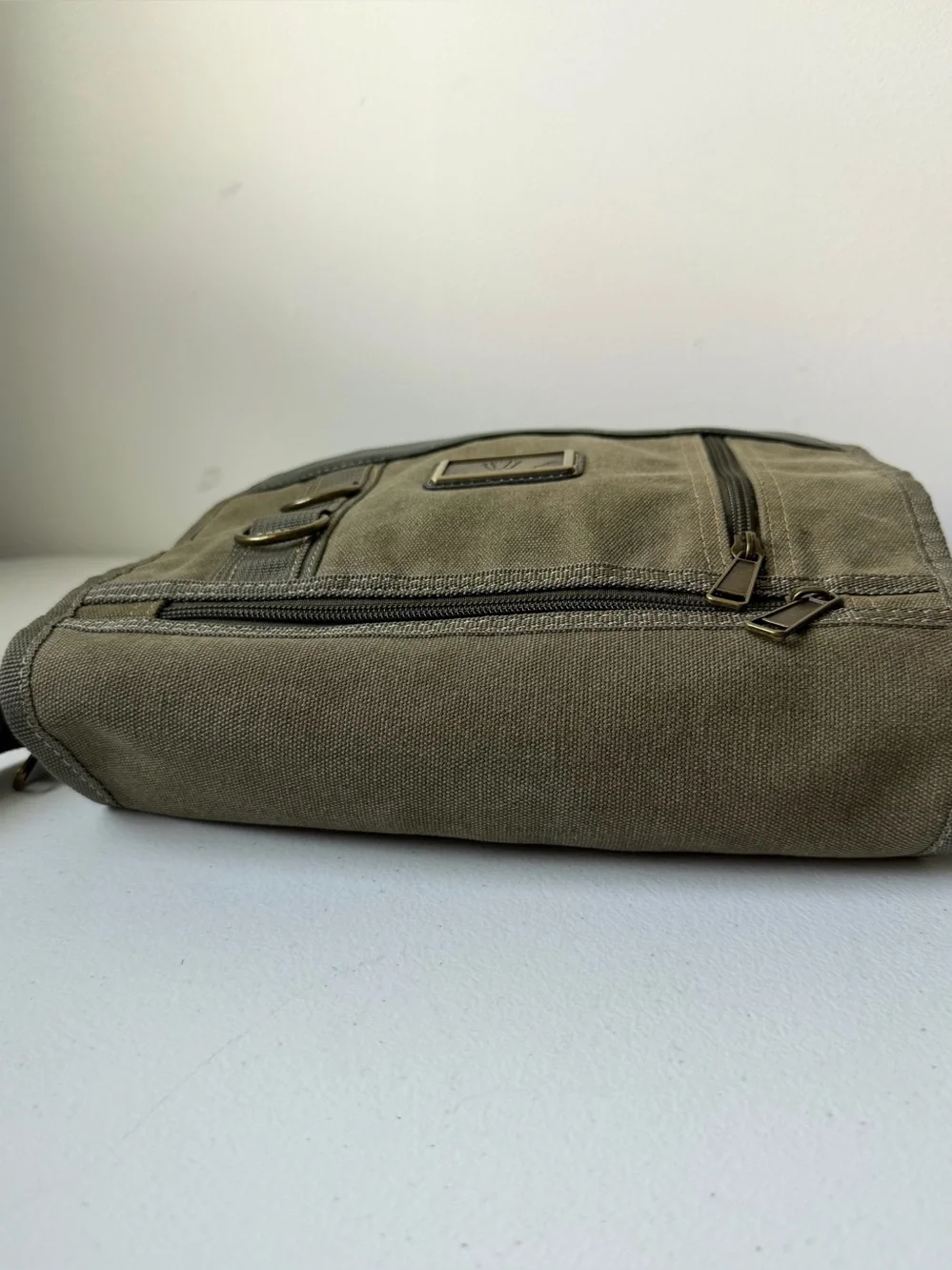 Olive Green Messenger Bag Small Canvas  Multi Storage Tactical Hunting Camping